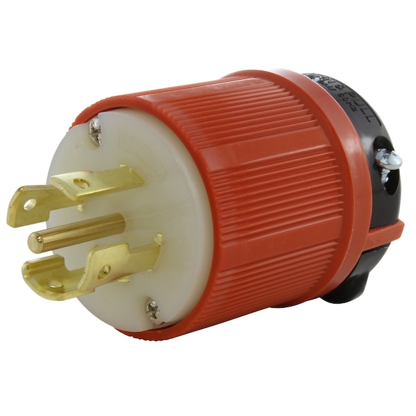 Locking Plug, L21-30P, 30 A, 120/208V AC, Three Phase, Orange